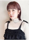 切りっぱなしロブ×赤髪×暖色カラー×チェリー×10代20代30代