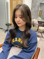 フォンド 津田沼(fond.)&nbsp;黒髪/グレーベージュ/レイヤーロング/前髪パーマ/津田沼