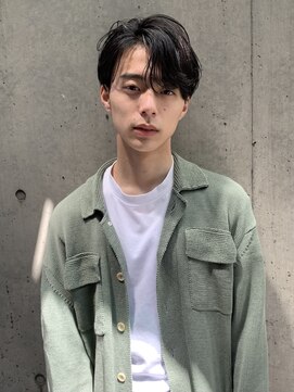 ダブ ムート(DaB MUUT) ニュアンスメンズセンターパートパーマ毛流れパーマメンズヘア