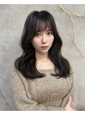 髪質改善縮毛矯正レイヤーカット顔周り前髪韓国ミニウルフ/柏柏