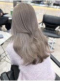 韓国ヘア顔周りレイヤーミルクティーベージュ暗めグレージュ原宿