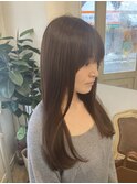艶髪ナチュラルストレートロング小顔似合わせカット前髪あり