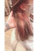 イヤリングカラー　ピンクヘア