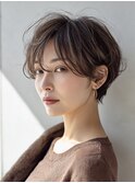 大人ショートレイヤー白髪ぼかし脱白髪染め40代50代60代原宿