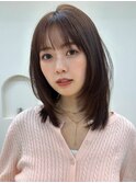 顔周りレイヤーカットくびれヘアミルクティーベージュカラー韓国