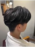 MEN’S HAIR/サーフカール/刈り上げセンターパート/武蔵