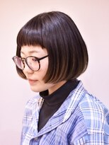 ヘアーエポック(hair epoque) スタイリングが簡単♪厚めベビーバングの前下がりナチュラル