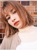 【LA PENSEE】切りっぱなしボブ オレンジベージュ テラコッタ