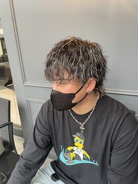 メンズ ラピス 横浜店(Men’sLapis) 波巻きパーマ×メッシュウルフ