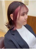 【インナーカラー】モーヴピンク