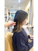20代30代大人かわいいミルクティーベージュインナーカラー