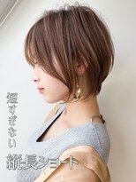 30代40代50代小顔ハンサムショートグレーベージュ黒髪前髪パーマ