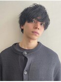 20代30代メンズクラウドマッシュ丸み束感ビジカジトレンドパーマ