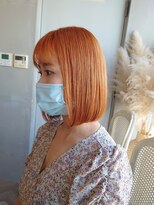 ピンク バイ アンジェリカ 瓢箪山店(PINQ by ANGELICA) #PINQ #ぷつっとボブ #タッセルボブ #オレンジ