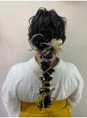 ロング　卒業式　ヘアセット　ゆるふわ　編み下ろし　大阪
