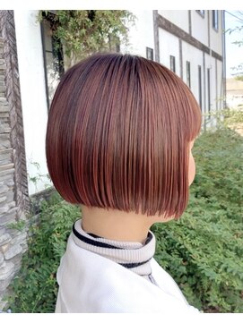 ルプラ ガーデン(le-pla garden) 切りっぱなし#ショートボブ#オレンジ#ブリーチなし#豊橋#豊川