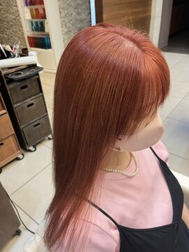 アチーブ ヘア デザイン(achieve hair design) レッドオレンジブリーチハイトーンミディ艶髪20代30代40代