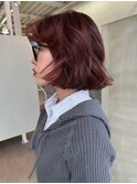 レイヤーボブ / ボルドーカラー / 海外ボブ / 川棚
