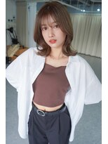 アンジェリカ バイ マジョラム(ANGELICA by marjoram)&nbsp;外はねナチュラルミディ ベージュ×ブラウンカラー