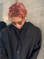 ランド(LAND)&nbsp;くすみピンク　モーヴピンク　ショートウルフ　メンズ