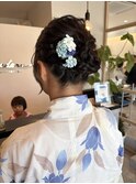 お祭りヘアアレンジお呼ばれヘアアレンジシニヨンまとめ髪ヘア
