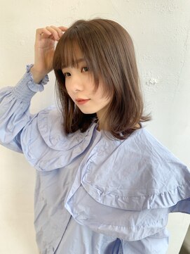 マリアバイアフロート(Maria by AFLOAT) 〈藤間〉顔まわりレイヤー/くびれミディ/シナモンベージュ