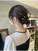 ヘアアレンジ/アップスタイル/シニヨン/ミディアム