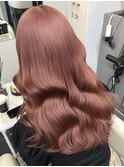 チェリーレッド　ハイトーン　ツヤ髪　暖色カラー
