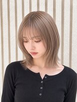 ネオリーブカップ 町田店(Neolive capu)&nbsp;【ブリーチありミルクティーベージュ×レイヤーボブ】#