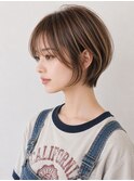 耳掛け丸みショートボブ/上品印象