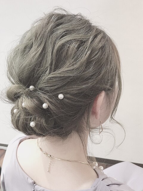 《Blue》#ヘアセット#結婚式#ルーズ#ゆるふわ#波打ち