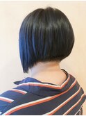 【morio鶴瀬】ブルーブラック×前下がりボブ