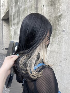 アクアオモテサンドウ(ACQUA omotesando) *インナーカラーホワイトベージュ×地毛風黒髪暗髪グレーカラー