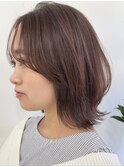 年末年始営業中外ハネ_丸みボブ柔ピンク髪質改善/20代30代40代