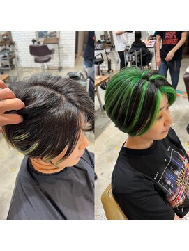 ディッシュ 五反田(dish) 塩基性カラー・地毛の黒を活かす・刈りあげショート☆五反田