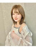 韓国風切りっぱなしボブ顔まわりレイヤーイメチェン フルバング