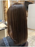 ブルーグレージュ/シルキーベージュ/ぱっつん前髪/千葉 林