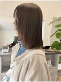 パーマ落とし/赤み消しカラー/ブリーチなしダブルカラー/ボブ