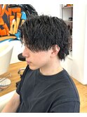 【ツイストスパイラルパーマ×センターパートウルフ】名古屋名駅