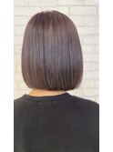 20代30代内巻きボブラベンダーグレージュ