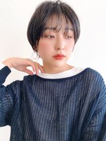 Say.ショートボブブルーカラーホワイトグレージュデジタルパーマ