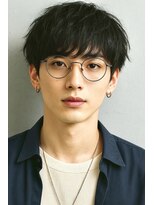 にもう&nbsp;ブルーブラック & スパイキーショート　フェザーパーマ01HH38