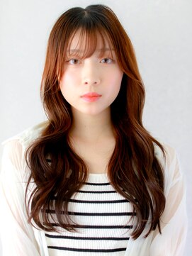 ガリカ 渋谷(Gallica) 顔まわりレイヤー×ゆる巻き×ショコラブラウン