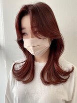 ミレバイジェニー (mirae by geny)&nbsp;レイヤーカット　韓国ヘア　暗めカラー