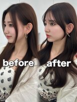 アマトウキョウ アユンチェ(AMA TOKYO×AYUNCHE) 前髪顔まわり韓国ヘアレイヤーカットサイドバンク2wayバンク韓国