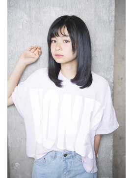 サロンドミルク 原宿(salon de MiLK) 【salon de MiLK 原宿】斜めバング×うるつや髪