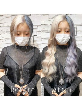 あるじゃんすー さいたま店 パールホワイトxペールブルー#シールエクステ#大人巻き#大宮