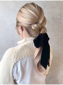 リボンアレンジ_くびれヘアビタミンカラー_ba321021