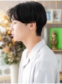 黒髪かきあげバングナチュラルマッシュヘア―a戸頭20代30代40代