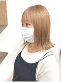 【BelleCoupes】ミルクティーベージュ ブロンドハイトーン ボブ